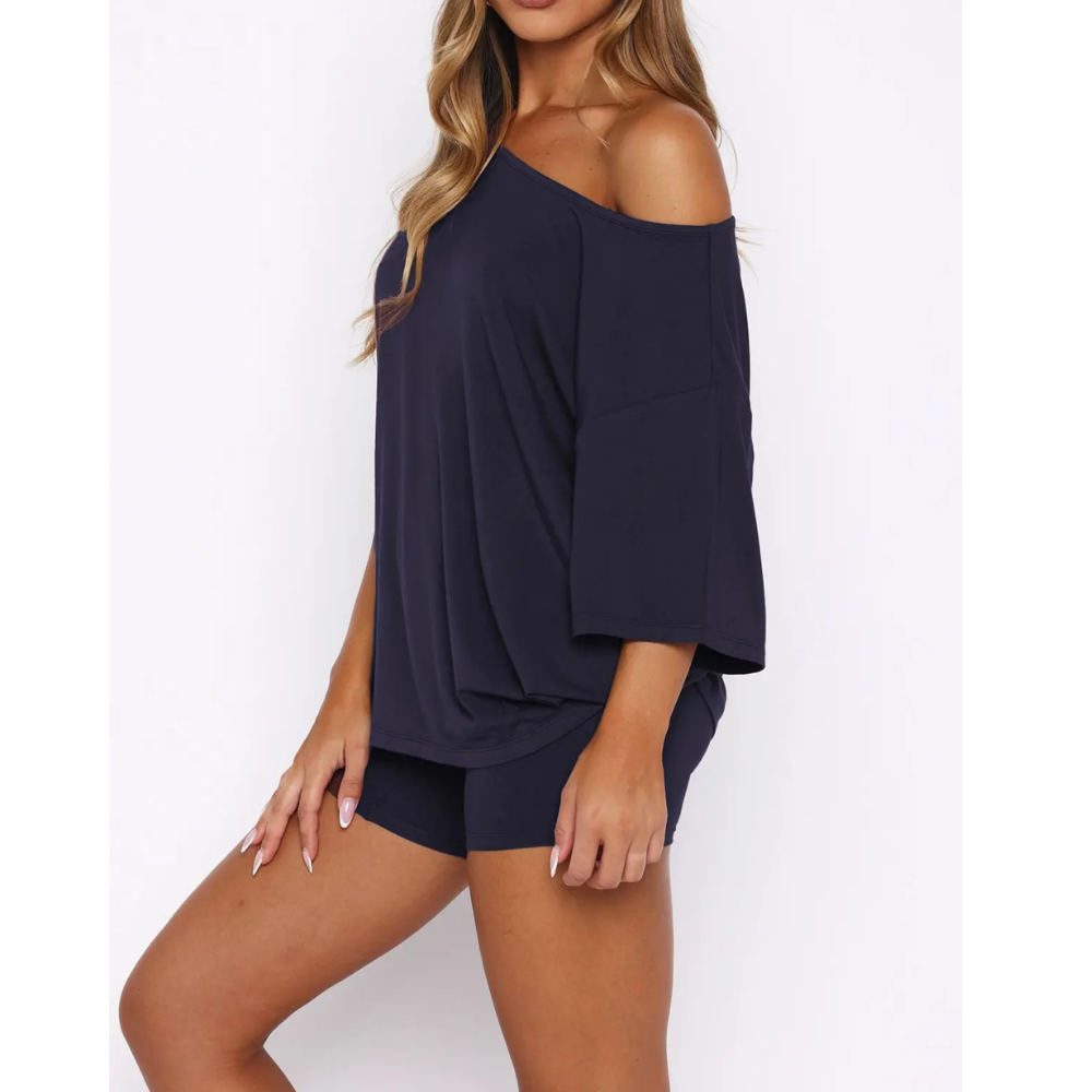 Women’s Casual Two Piece Lounge Set Off Shoulder Top