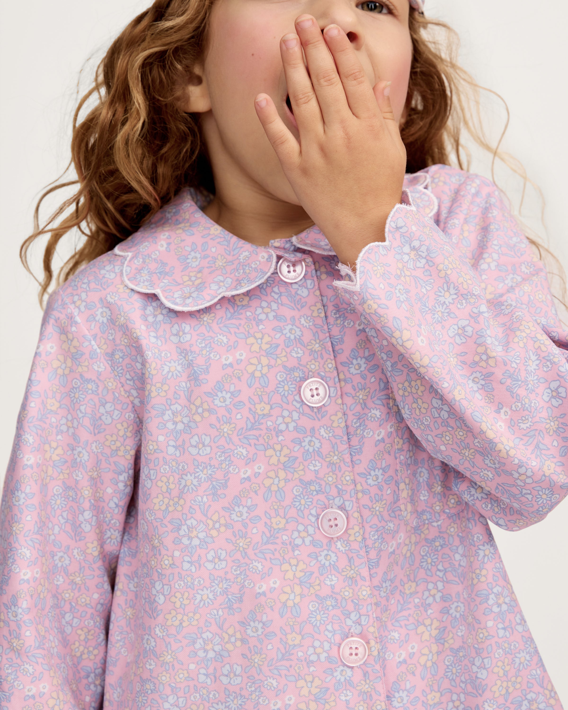 Kid's Twill Colette Pajama Set in Fleur Blush