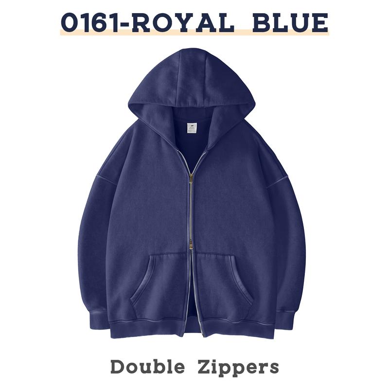 Unisex Oversized Acid Wash Zip Up Hoodie