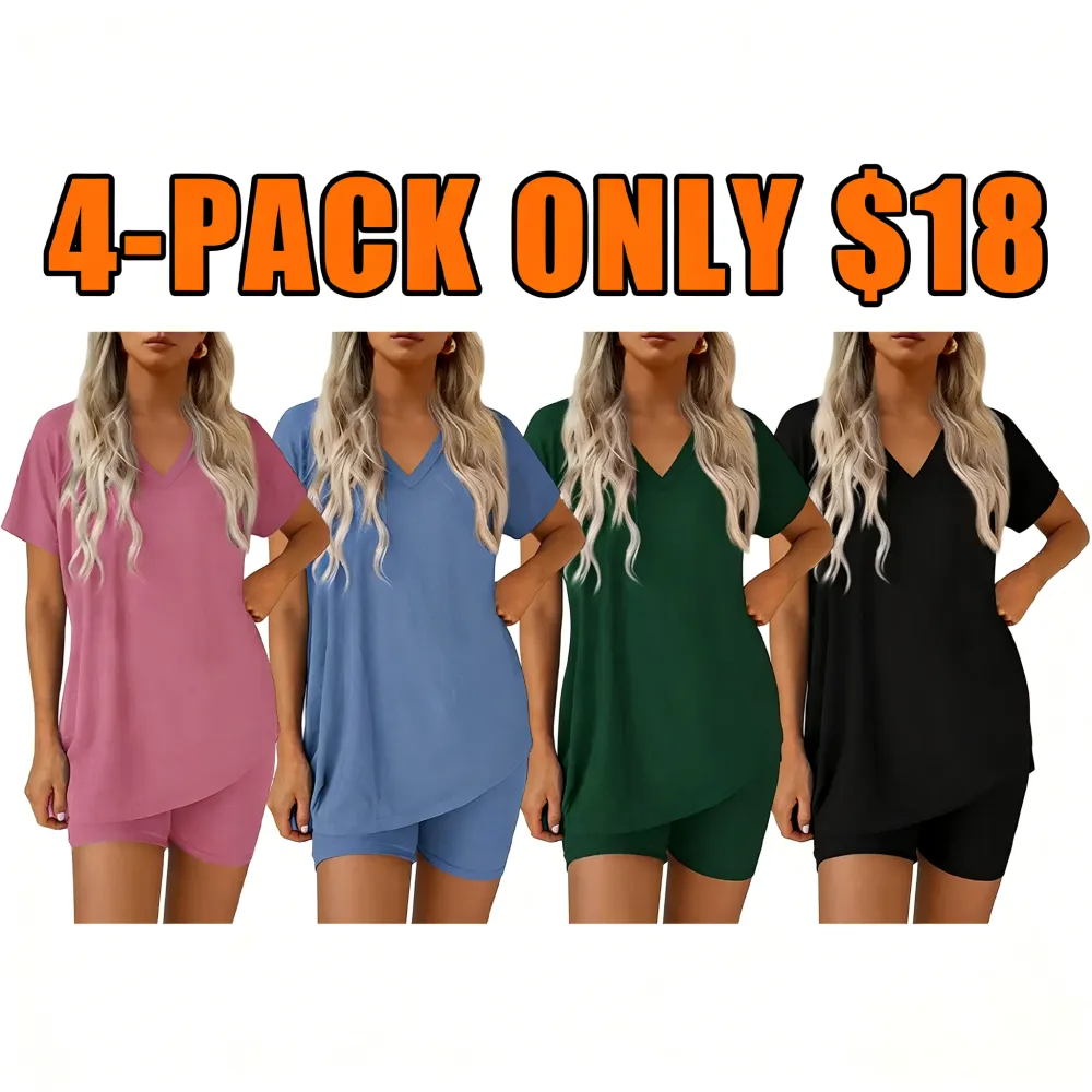 Women's Summer Two-Piece Set Casual Oversized Split Hem Shirts
