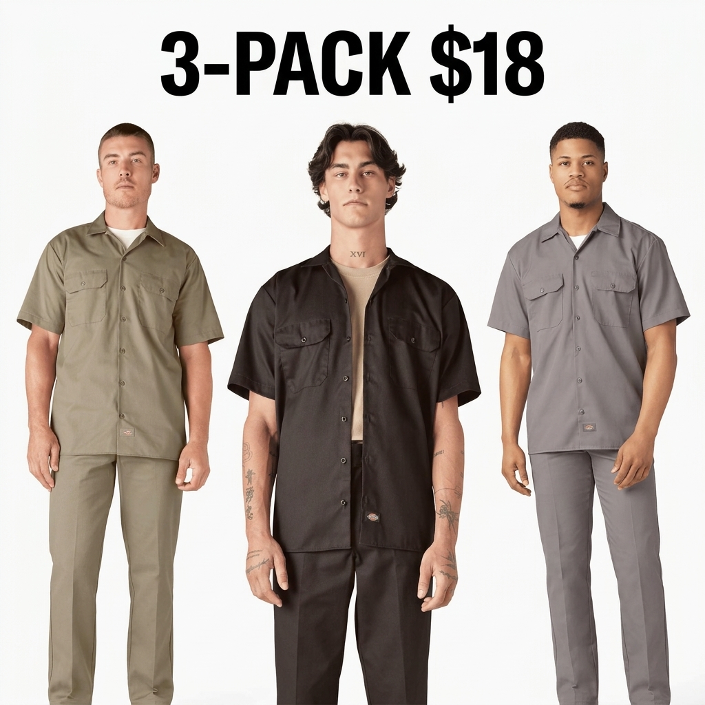 Short Sleeve Work Shirt, Classic Fit Work Wear, Fitted Style, Collared Neck, Secure Chest Pockets