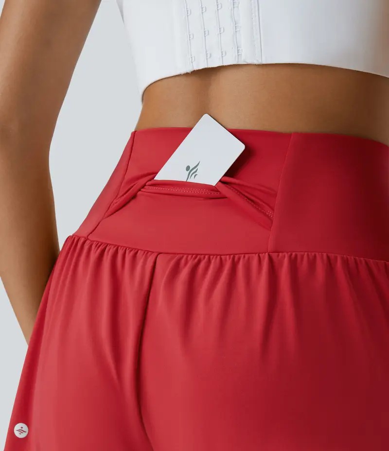 Super High Waisted Back Pocket & Side Hidden Pocket 2-in-1 Yoga Shorts 3