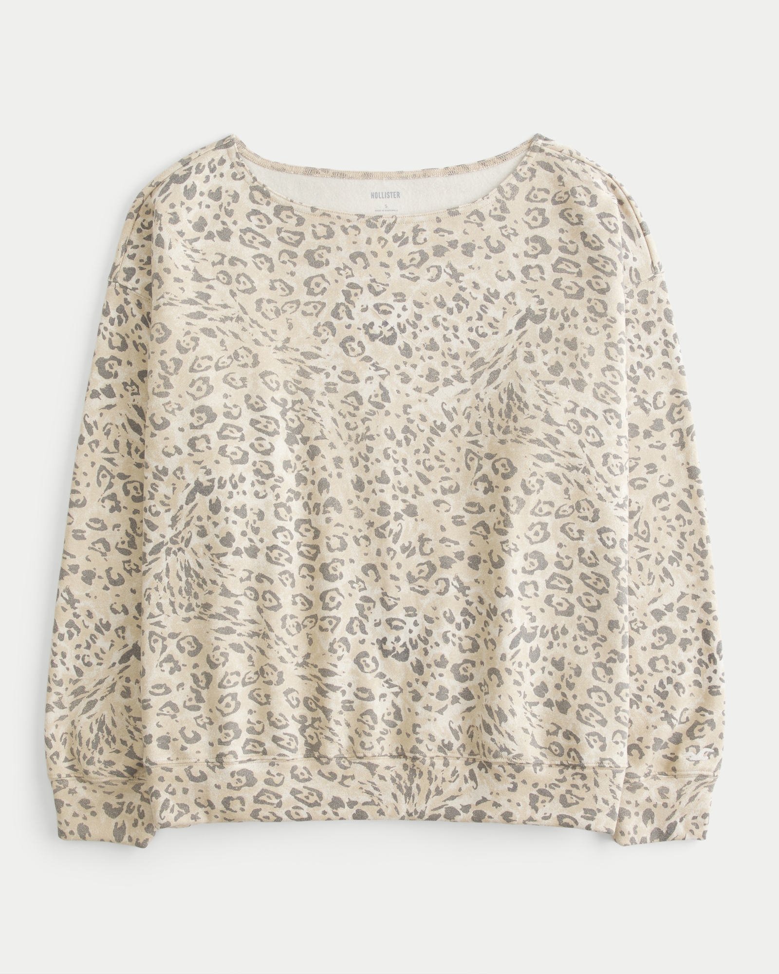 Oversized Off-the-Shoulder Floral Bow Pattern Sweatshirt