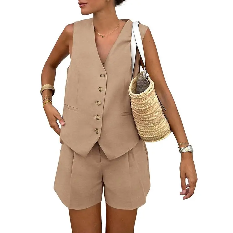 Women's Sleeveless V Neck 2-Piece Outfit (Just $3 a set!)