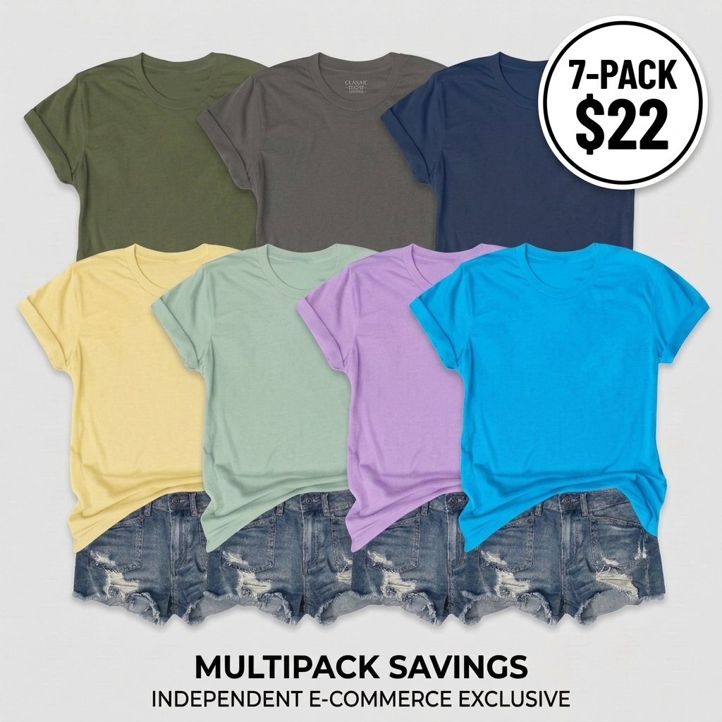 【Limited time deal】【Fast Shipping】Women's Short Sleeve T-Shirts Multipack, Loose/Relaxed Fit Solid Color Round Neck Casual Tee Tops Women Underwear Summer Tshirt（T-shirt only）