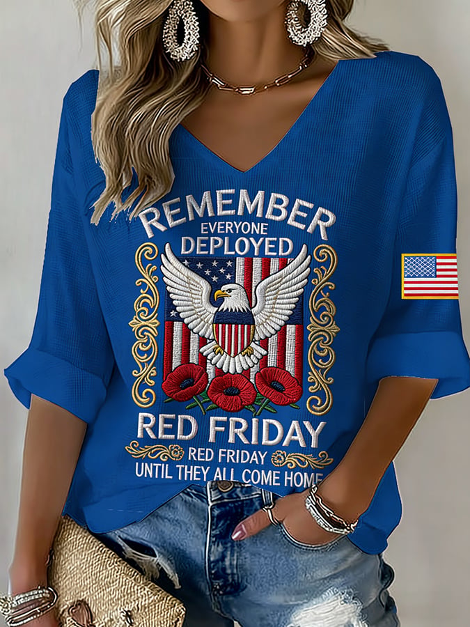 Women's  Red Friday Print T-Shirt
