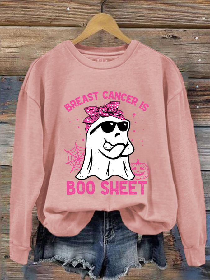 Women's Breast Cancer Is Boo Sheet Printed Sweatshirt