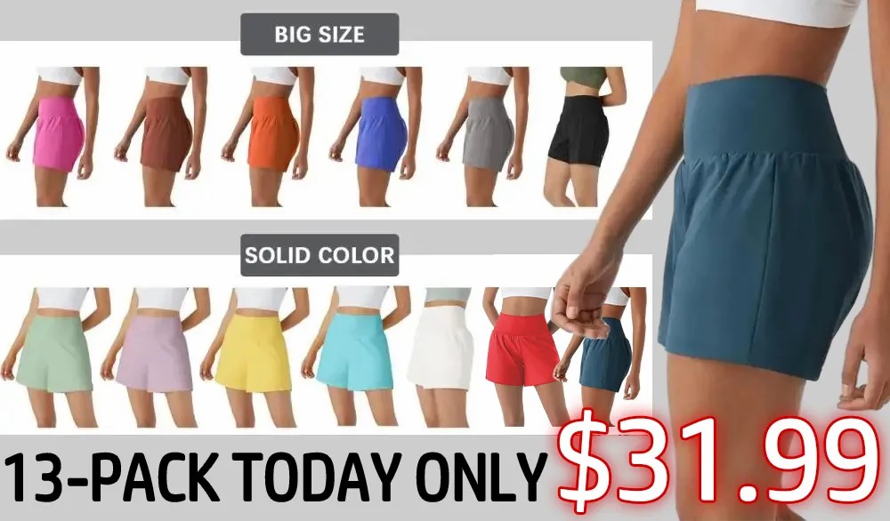💝Last day promotion-⏰[2-in-1 Anti-Exposure Sports Shorts] Women's 2-in-1 Sports Shorts, Anti-Exposure Running Shorts With Pockets