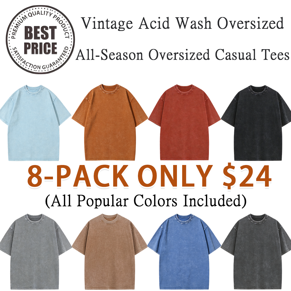 Men's Vintage Acid Wash Heavyweight Oversized Cotton Tee