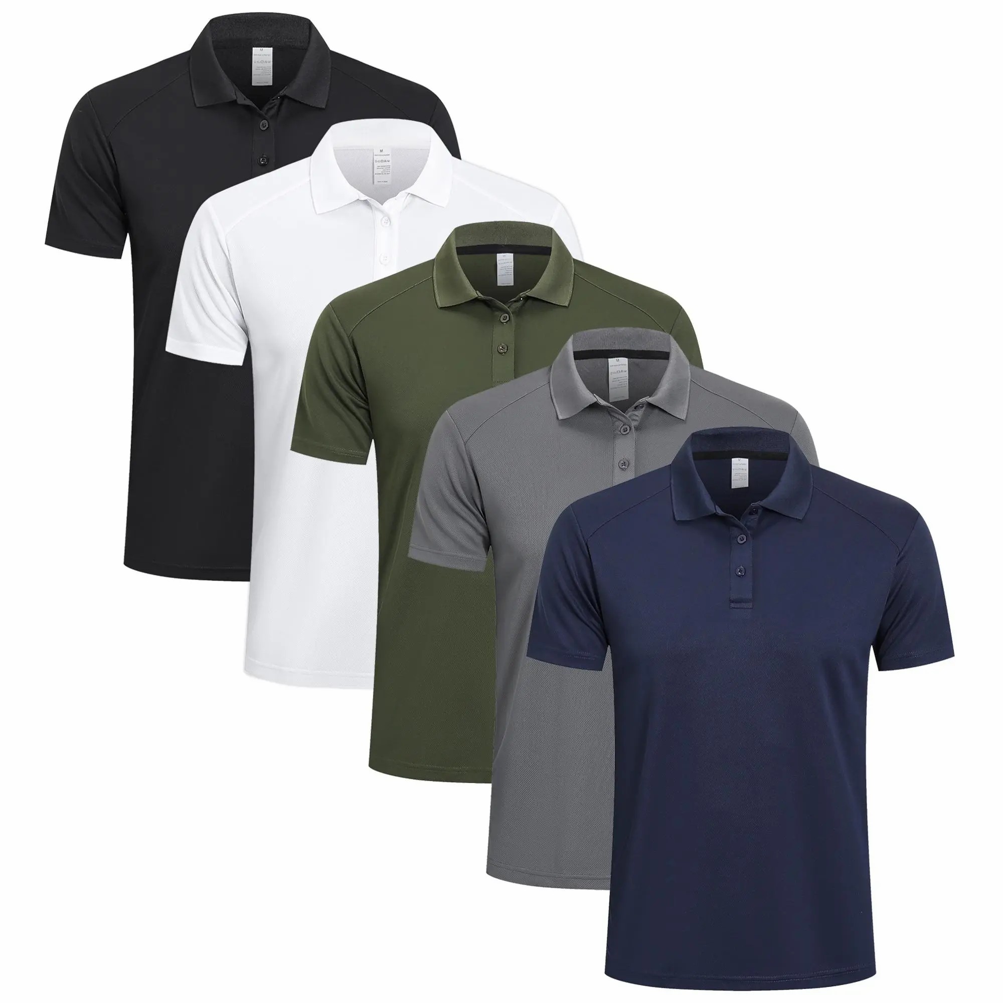 Men's Moisture Wicking Polo Shirt – Breathable Athletic Short Sleeve Collared Top