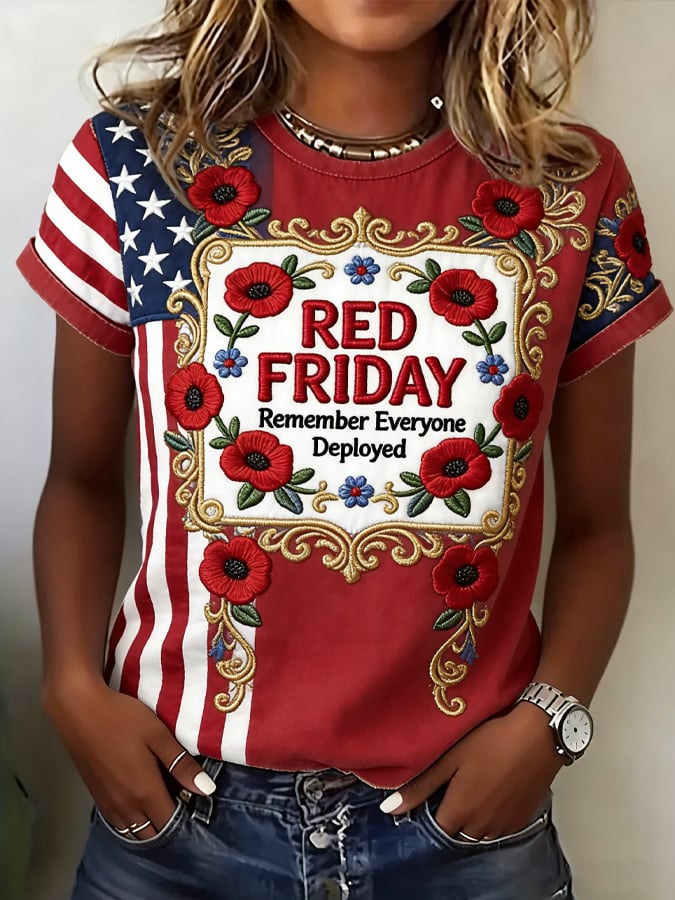 Women's  Red Friday Veteran Print T-Shirt