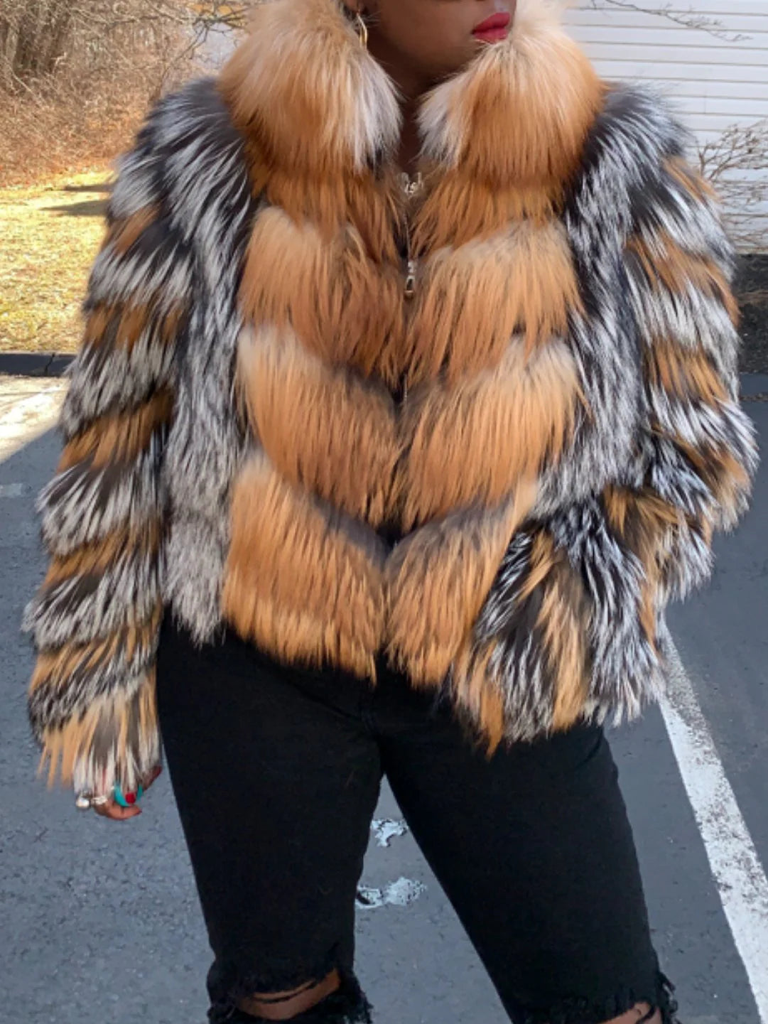 Fox Fur Patchwork Short Jacket（✔️Free shipping）