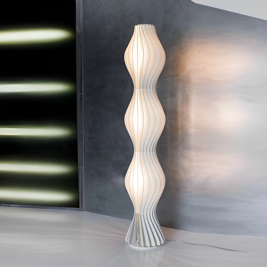Pleated Grass Skirt Three Step Dimming LED White Ins Nordic Floor Lamp