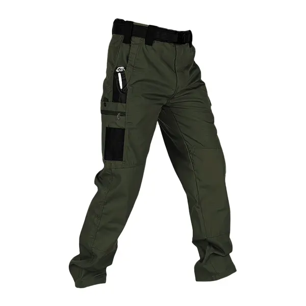 Men's Solid Color Tactical Work Pants,230g/m² new fabric，with Multiple Pockets and Zipper Closures
