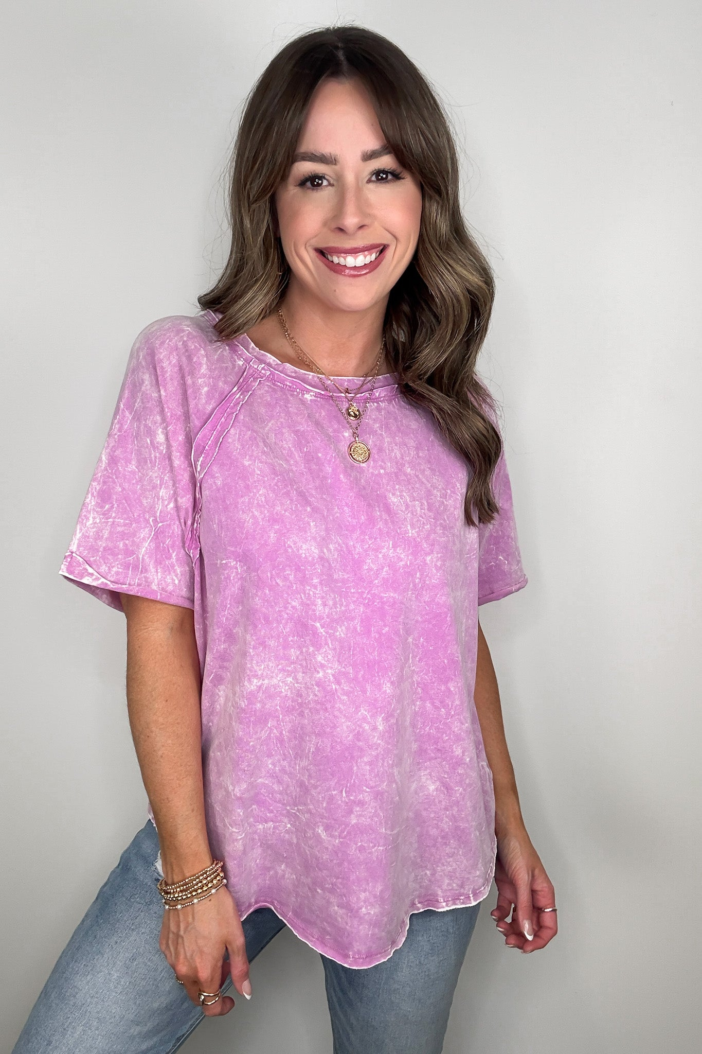 Mother's Day Sale💕Mineral Wash Relaxed Fit Top