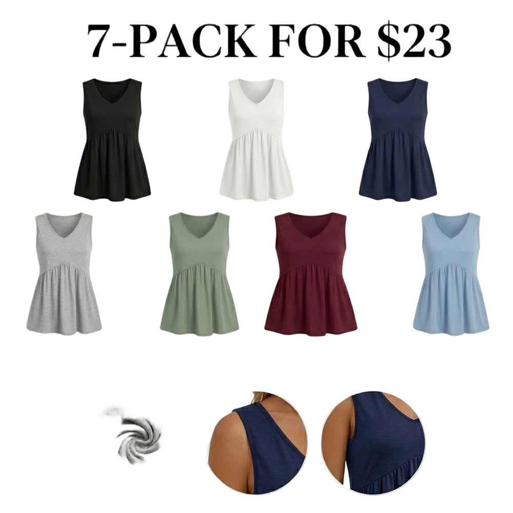 Women's Flowy V-Neck Peplum Tank Top