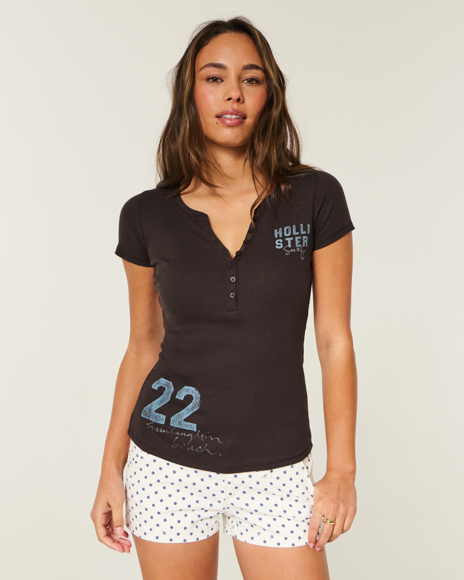 Logo Graphic Henley T-Shirt