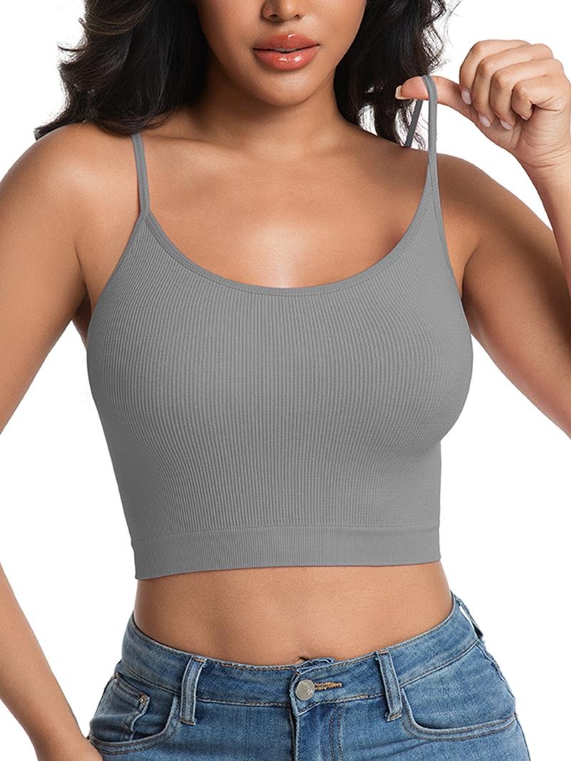 Women's Solid Wireless Bra, Stretchy Comfortable Breathable Bra