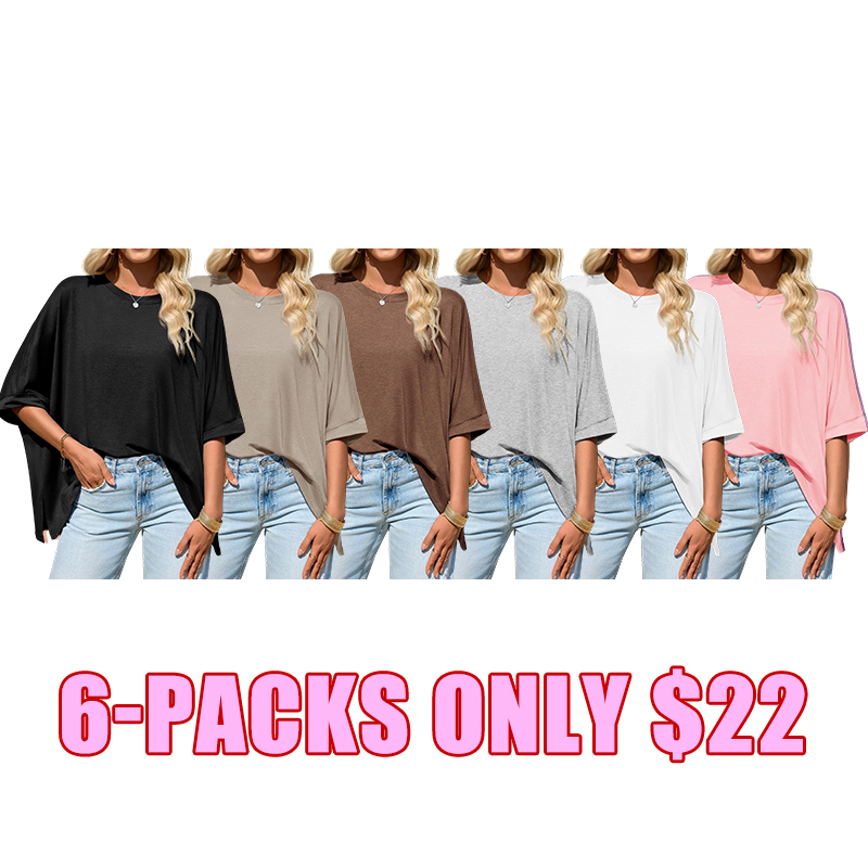 Oversized Batwing Asymmetrical Hem Tee