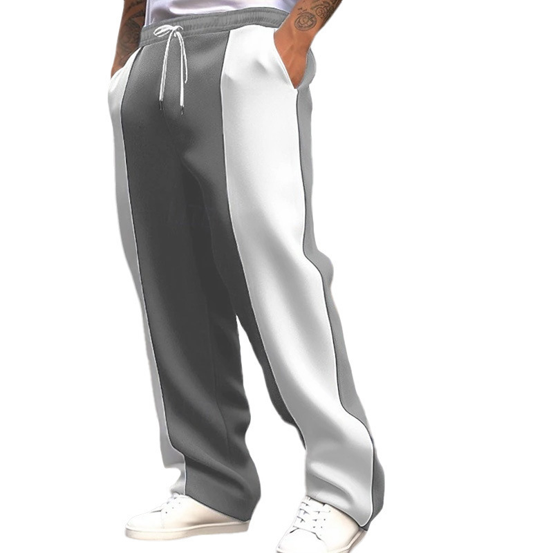 Loose waist quick-drying jogging trousers with contrasting colors