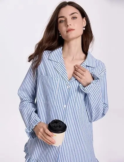 Women's Striped Button-Down Pajama Set