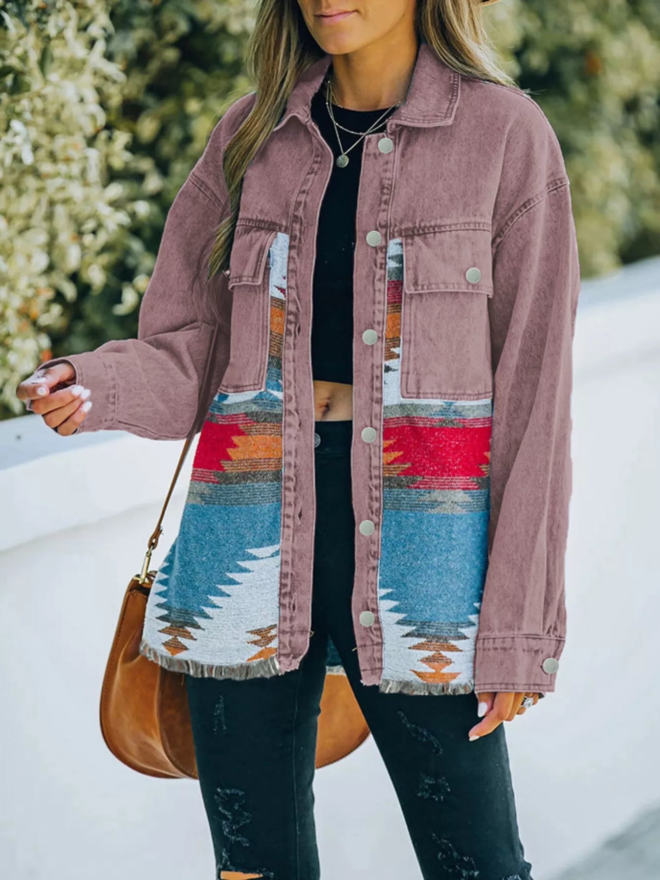 Print Button Up Jacket