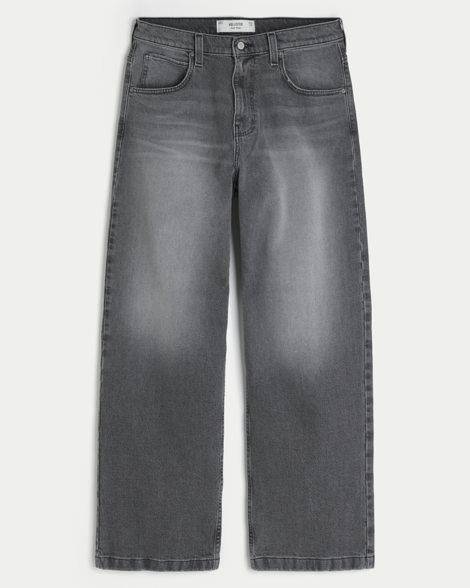 Dark Wash Logo Embroidery Super Baggy Jeans