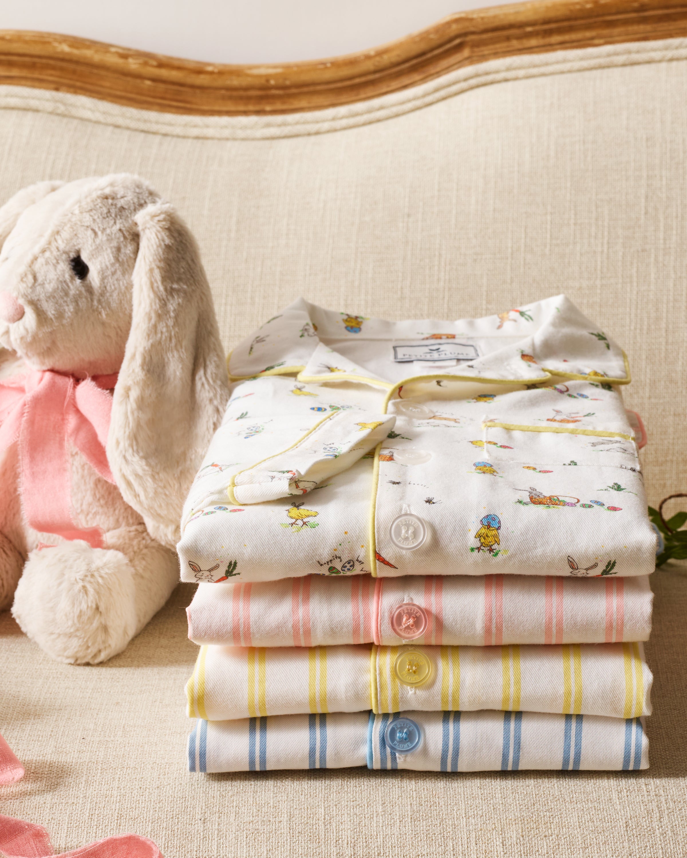 Kid's Twill Pajama Set in Periwinkle Stripe