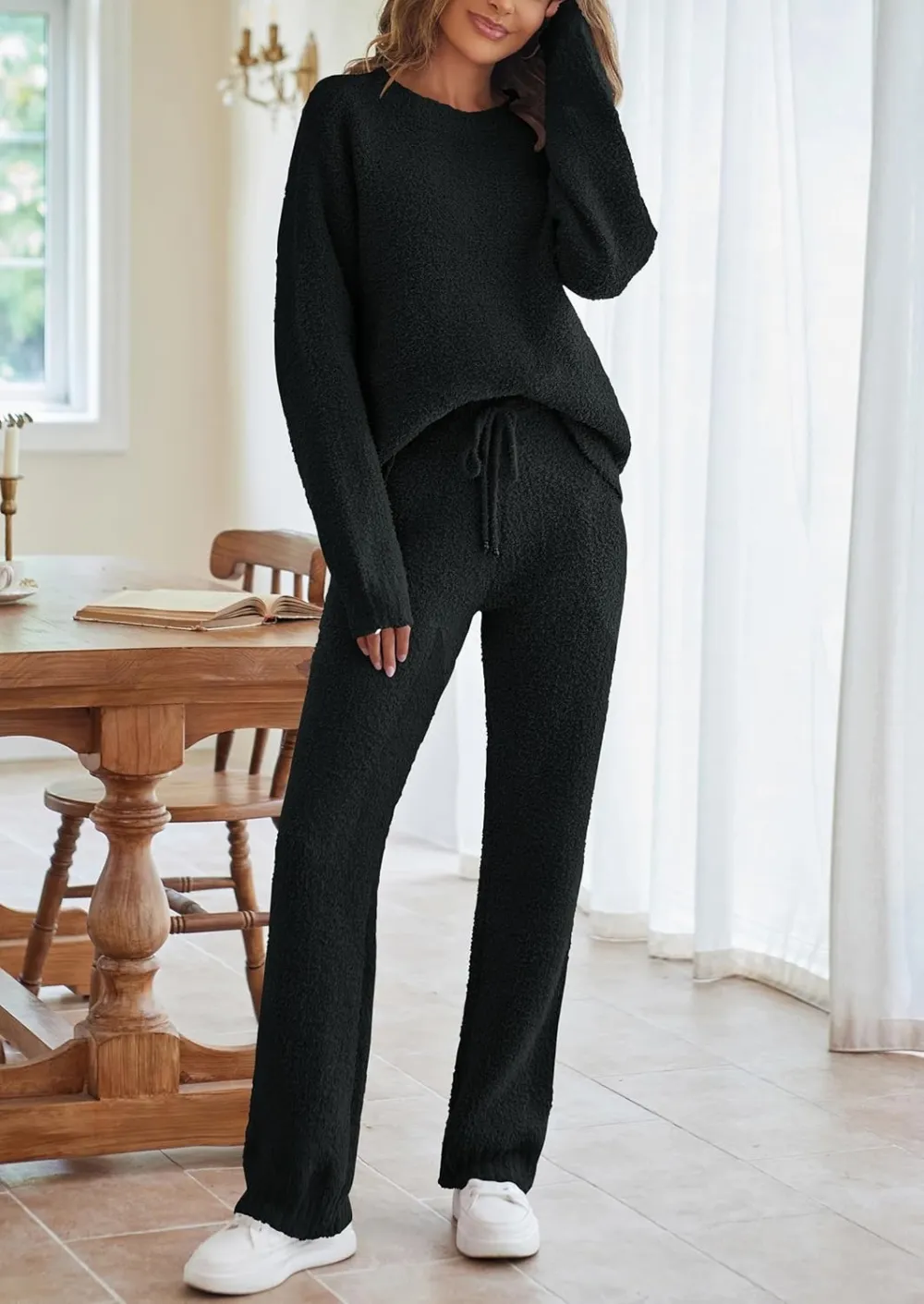 Womens Pajama Sets 2025 Fall Lounge Sweater Set