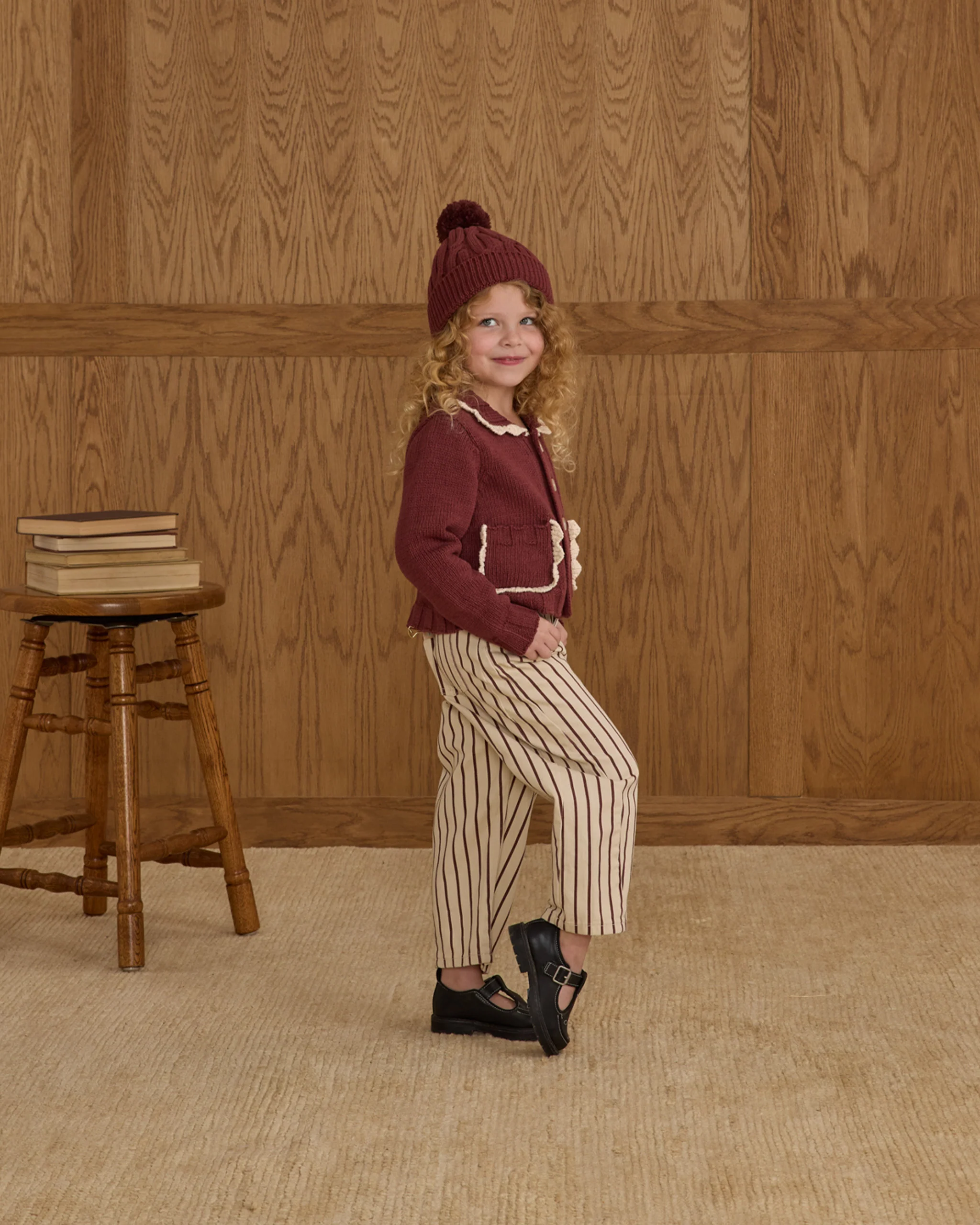 Collared Cardigan || Burgundy