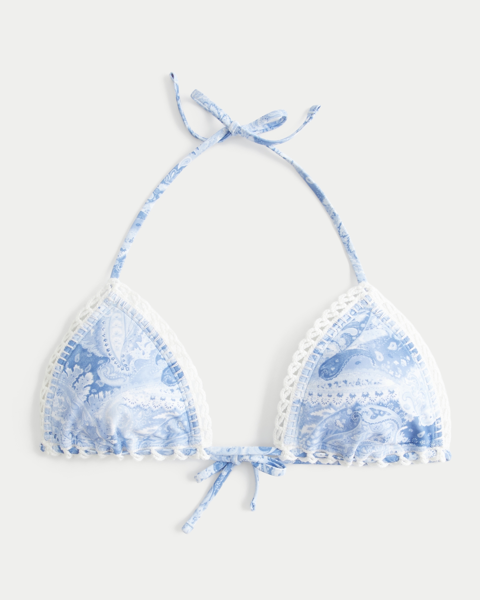 Stitched Trim Triangle Bikini Top