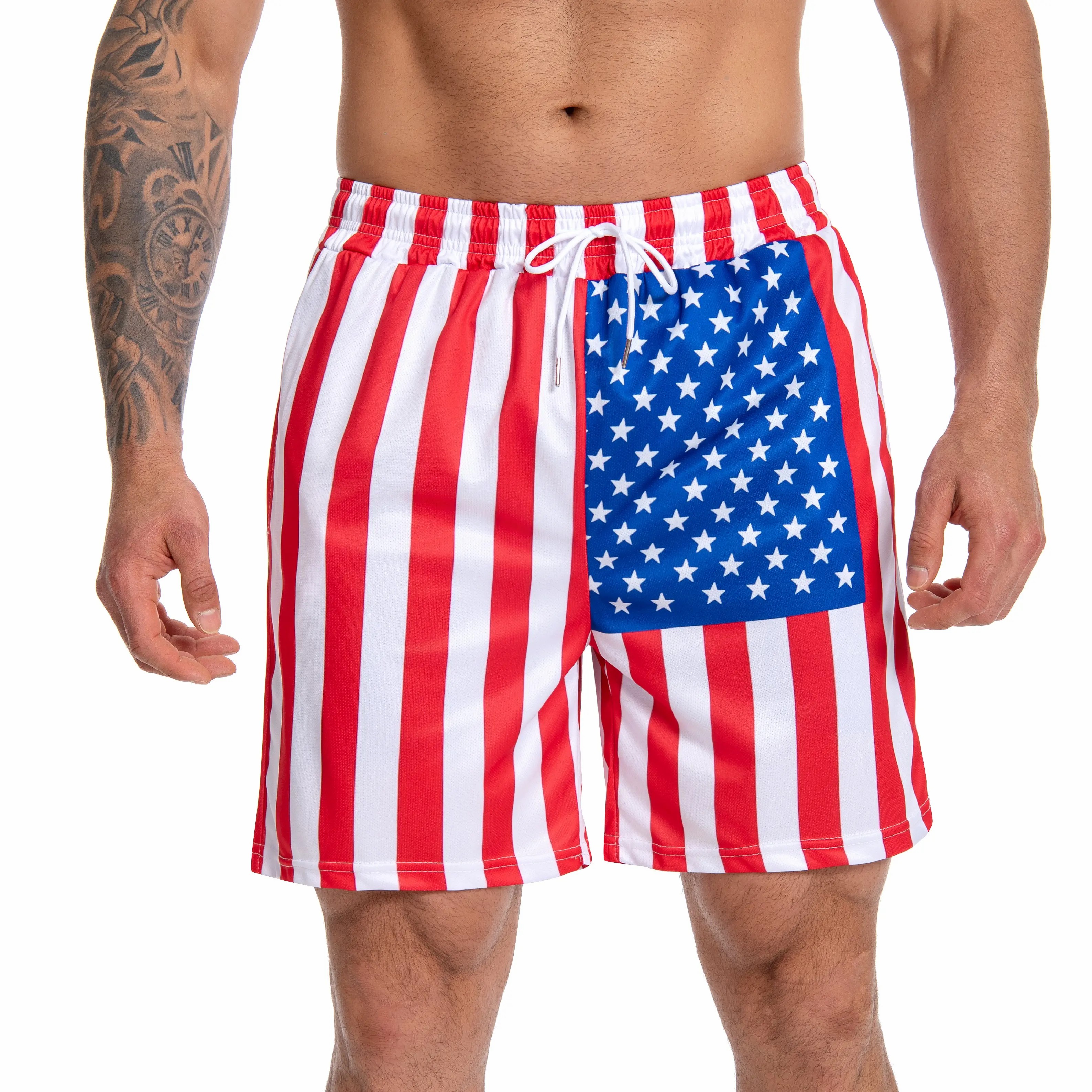 Men's 2-in-1 Swim Trunks – Compression Liner, No-Chafing Boardshorts with Pockets
