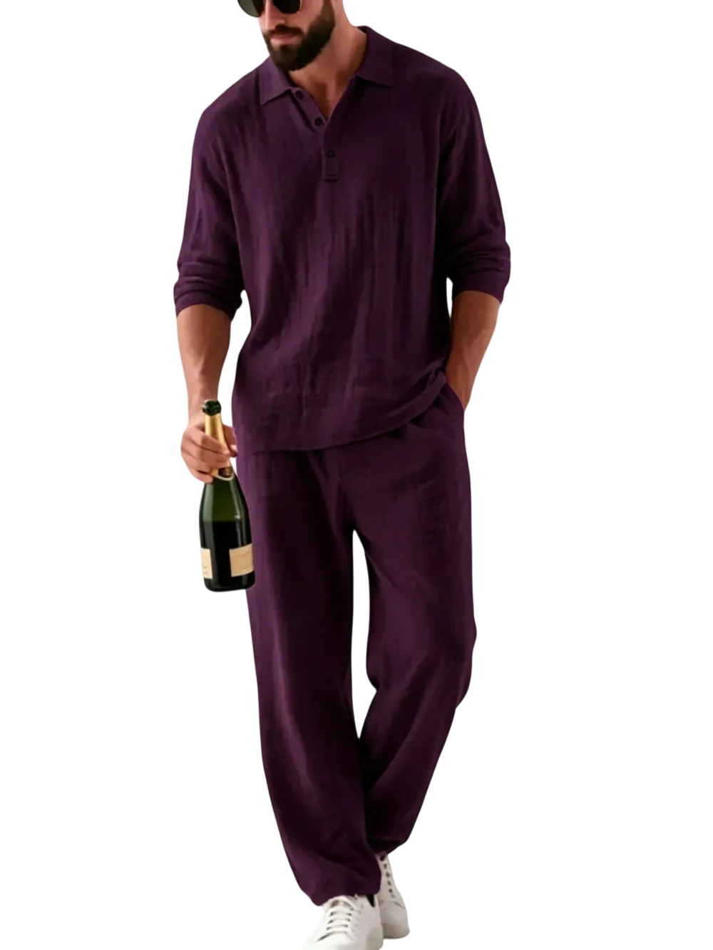 🔥Men's Linen Polo Casual Set