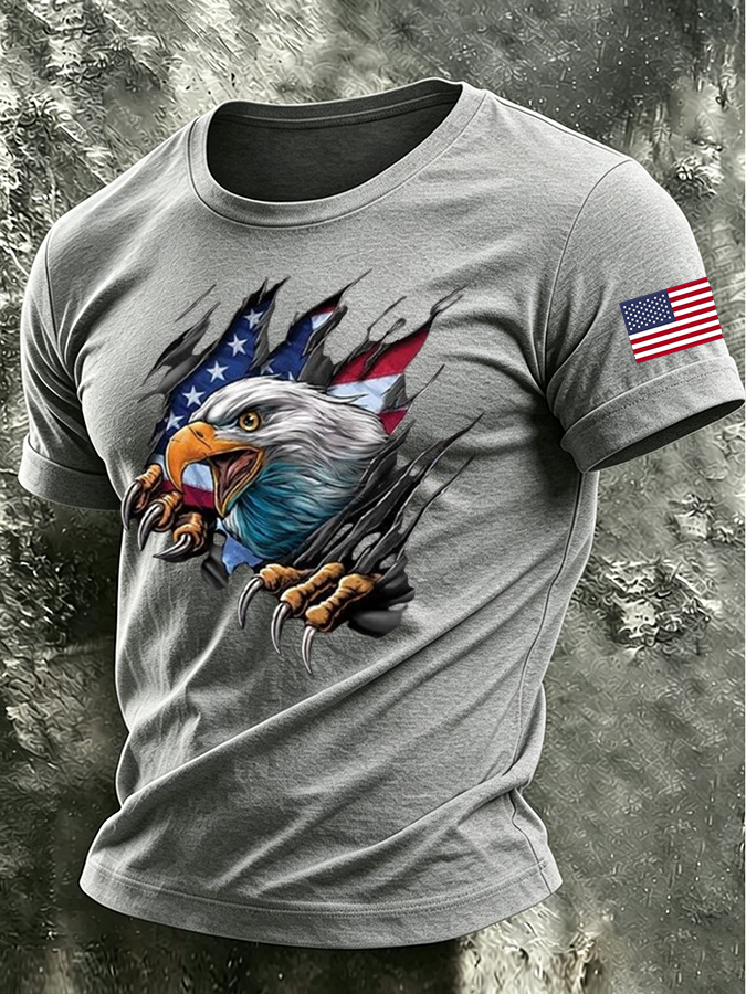 Men'S America Flag Printed Casual T-Shirt