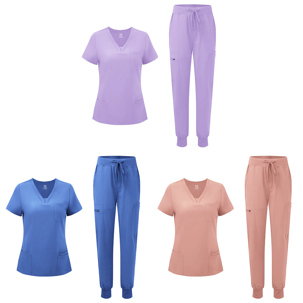 🔥🔥 Last Chance! 6 Sets for $24, Today Only! 🔥🔥 Women's V-Neck Scrub Top & 10-Pocket Cargo Workwear Uniforms Set – Basic Lady Workwear