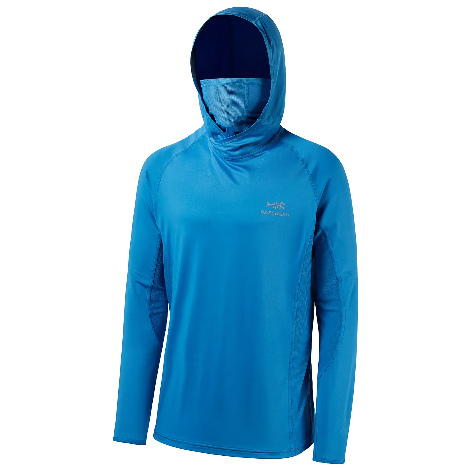 UPF 50+ Men’s Long Sleeve Fishing Shirt with Mask UV Neck Gaiter Hoodie