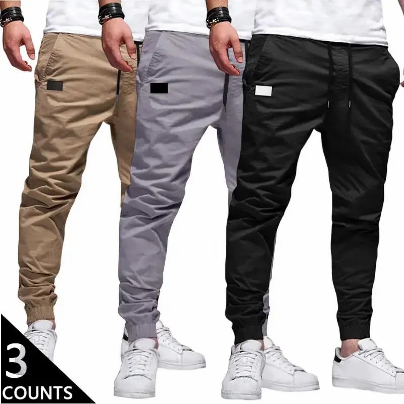 Men’s Casual Jogger Pants 3-Pack – Lightweight Drawstring Streetwear Sweatpants