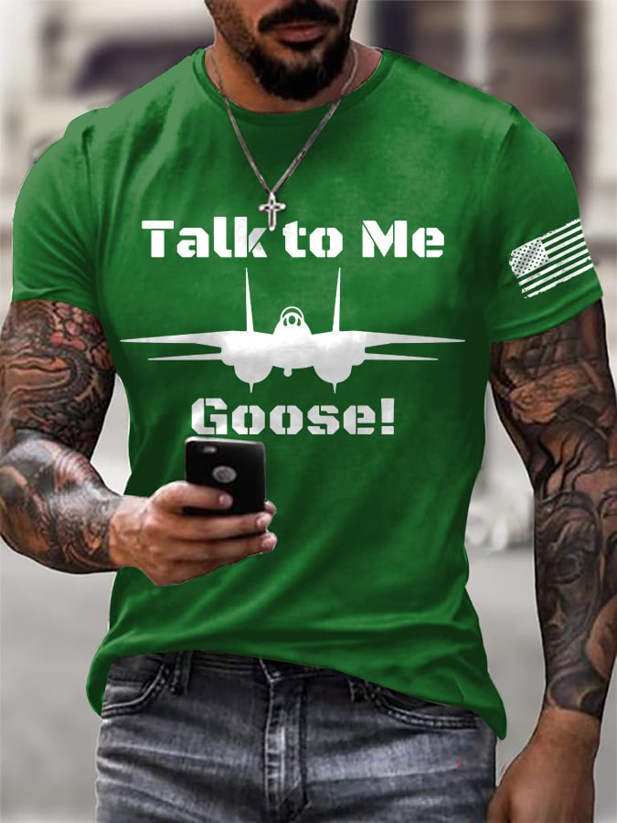 Men's Retro Talk To Me Goose Print T-Shirt