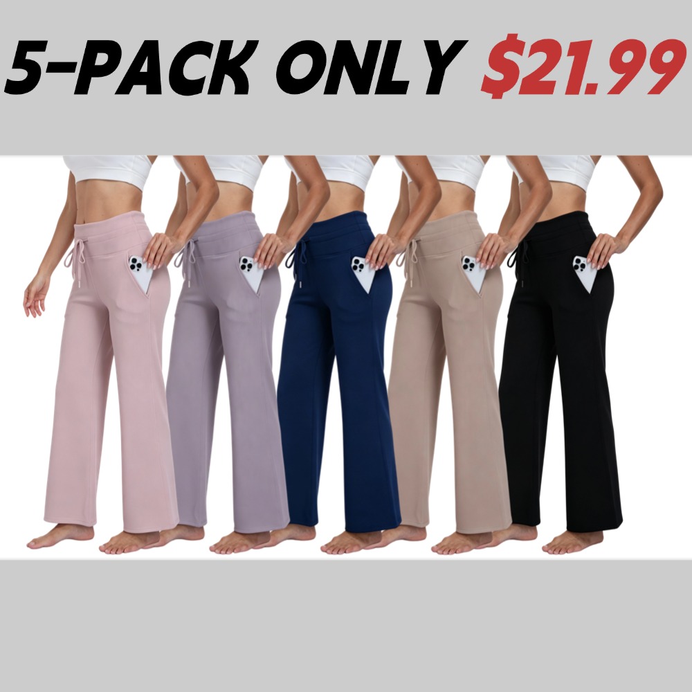 Women's Casual Loose High-Waisted Wide-Leg Trousers
