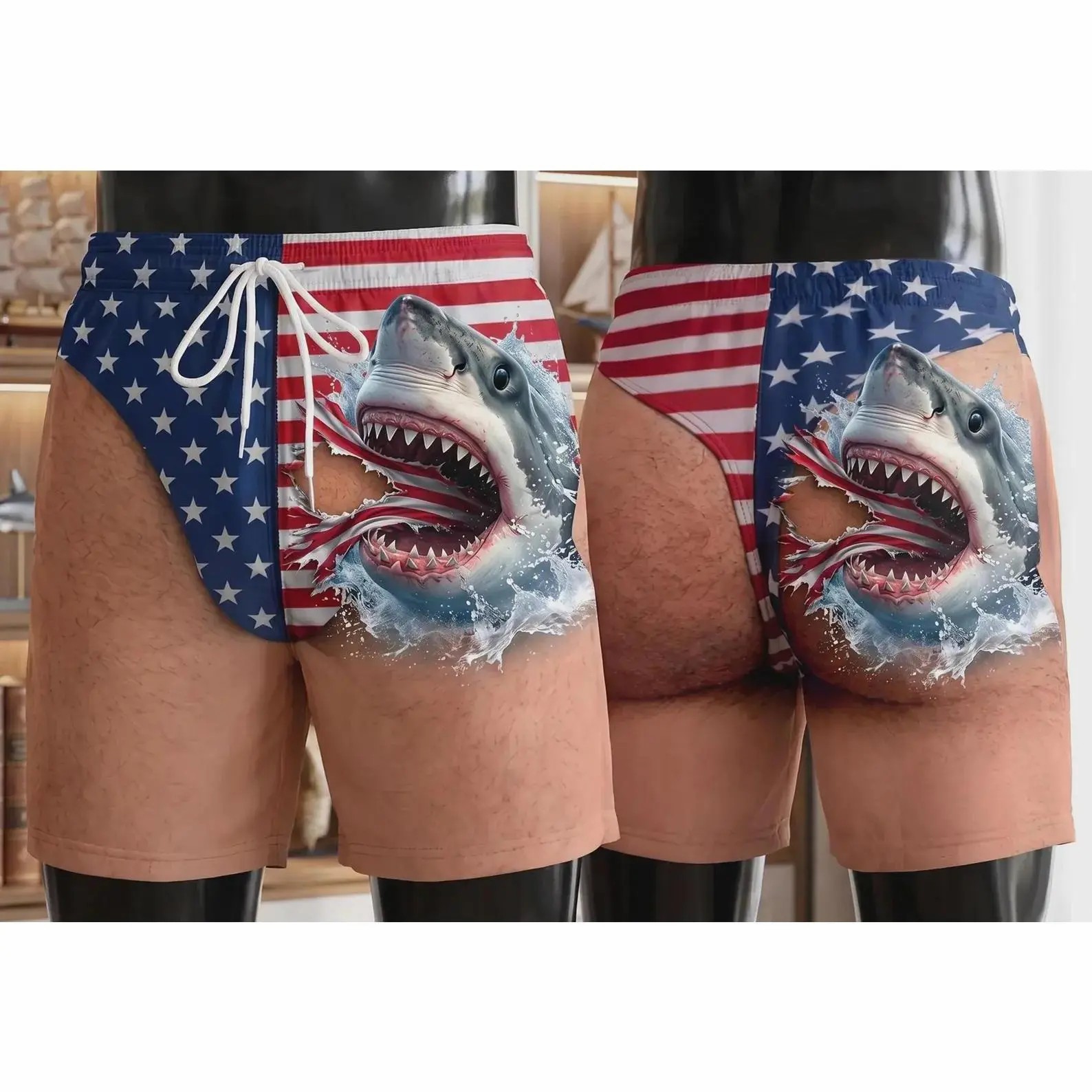 Men's Patriotic Swim Trunks – American Flag 