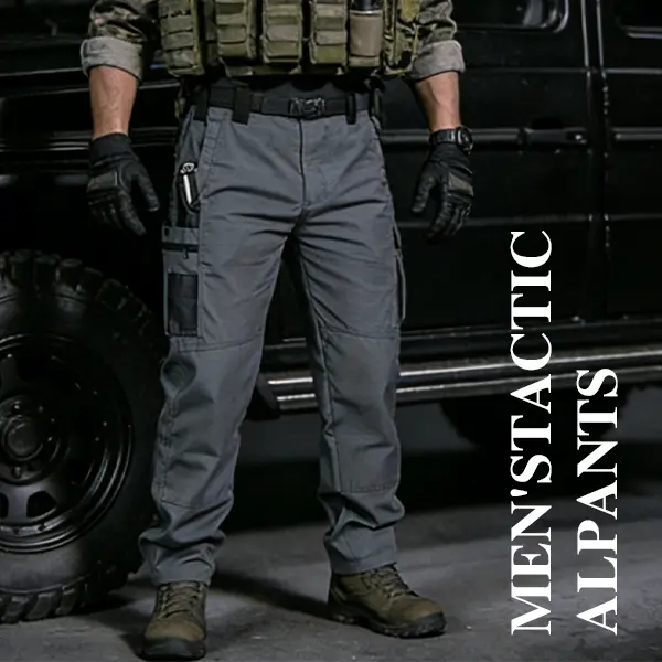 Men's Solid Color Tactical Work Pants,230g/m² new fabric，with Multiple Pockets and Zipper Closures