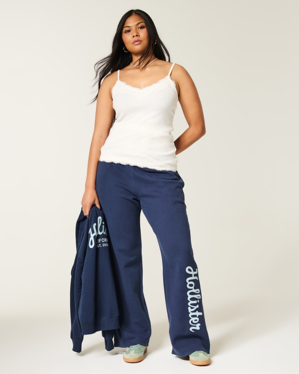 Hollister Feel Good Wide-Leg Logo Graphic Sweatpants