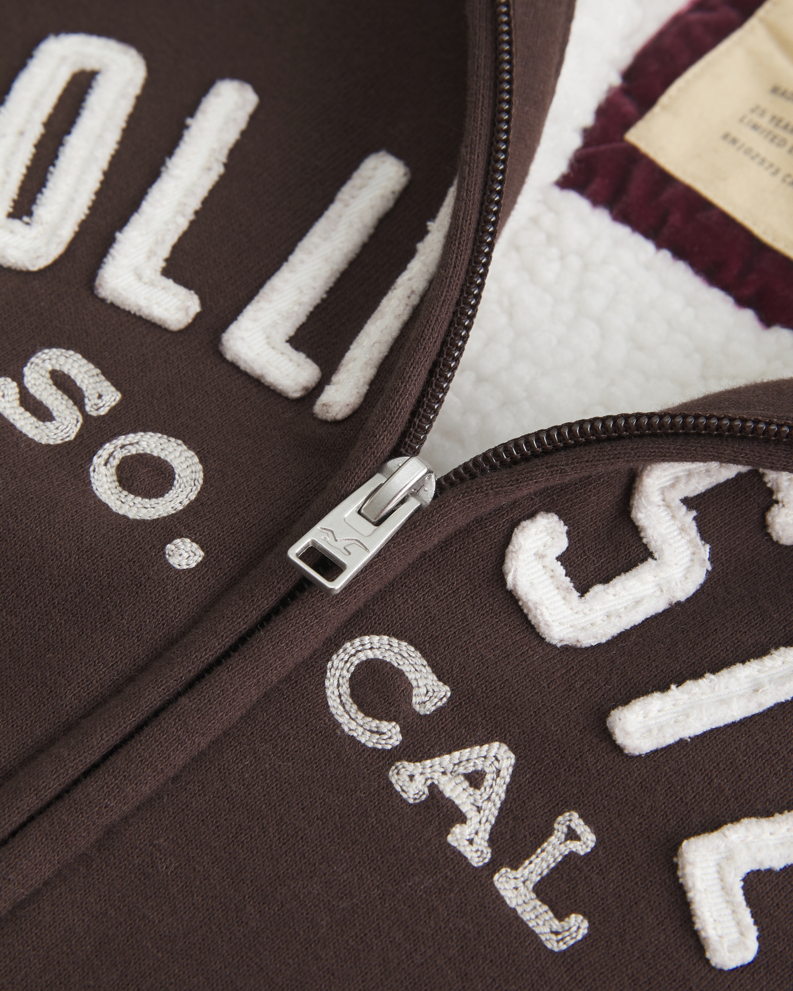 Holiday Vault Release Sherpa-Lined Zip-Up Logo Graphic Hoodie