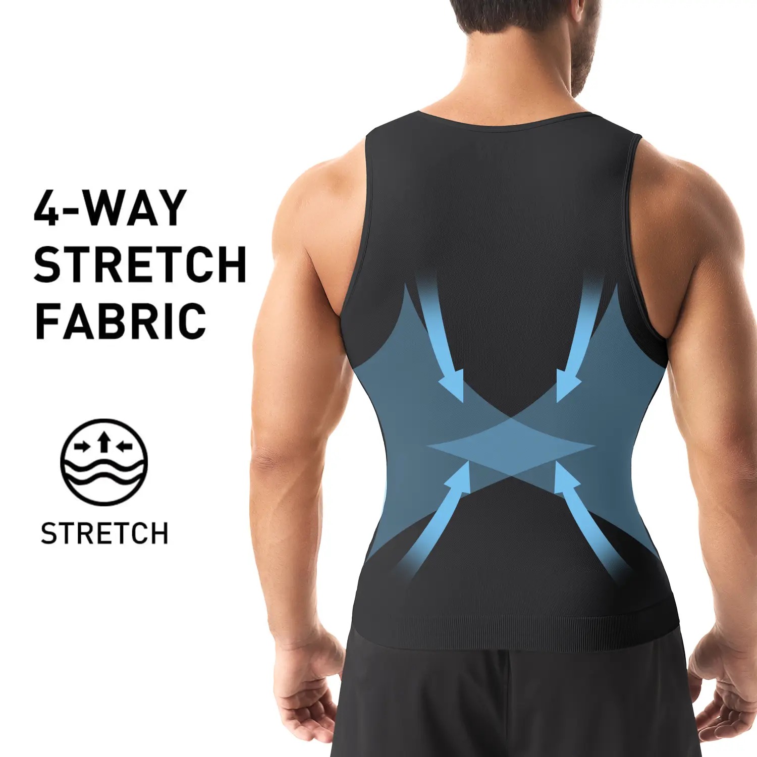 Men's Compression Tank Top - Tummy Control Body Shaper for Workout & Athletic Activewear