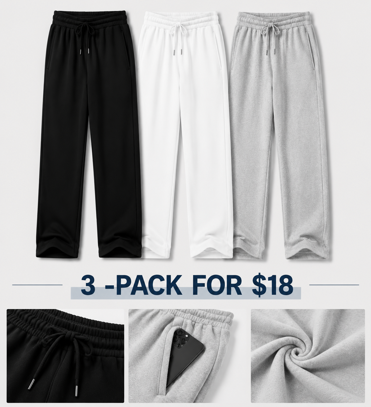 Men’s Heavyweight Fleece Open-Bottom Sweatpants – Classic Relaxed Fit Joggers (XS–5XL)