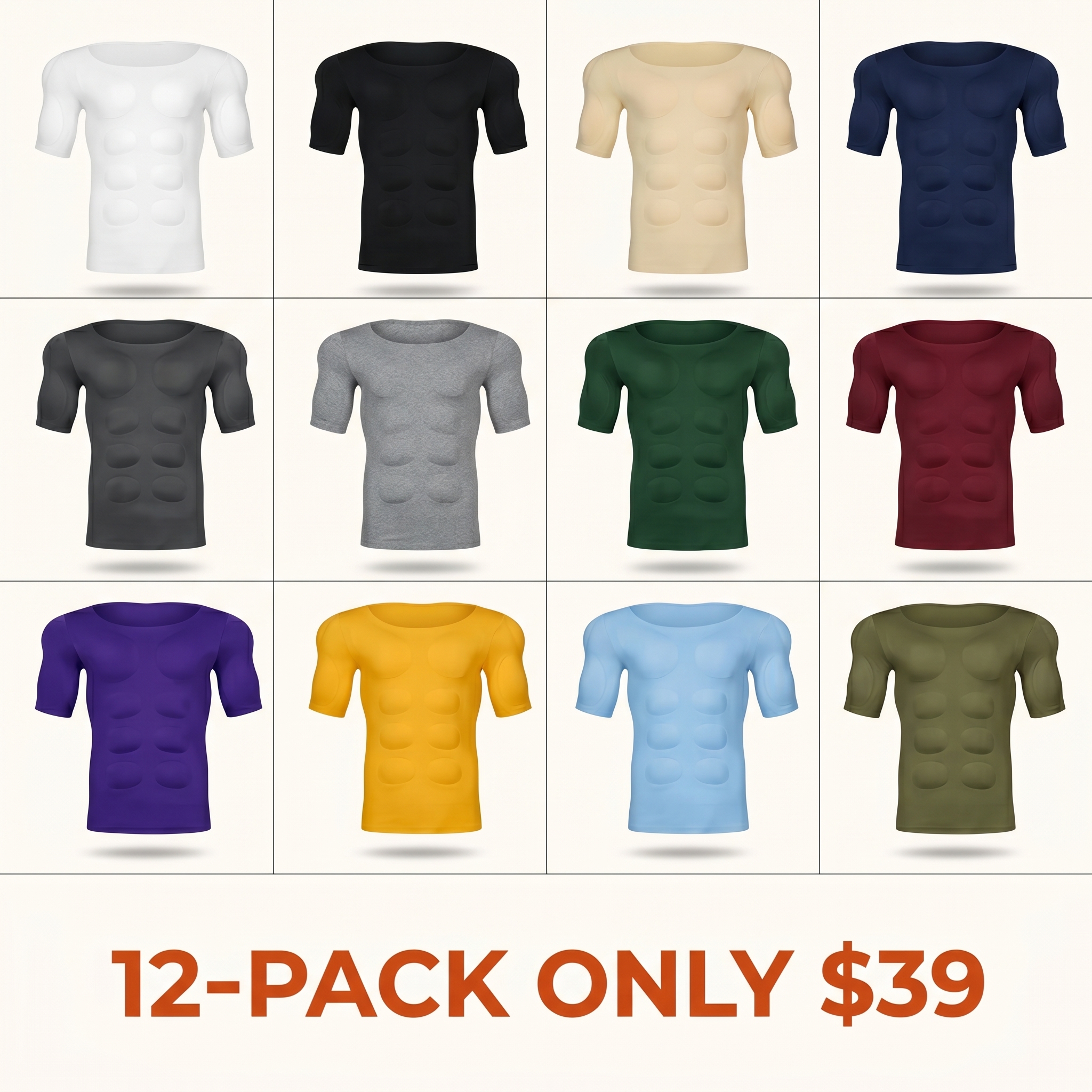 Men's Invisible, Seamless Muscle-Enhancing T-Shirt