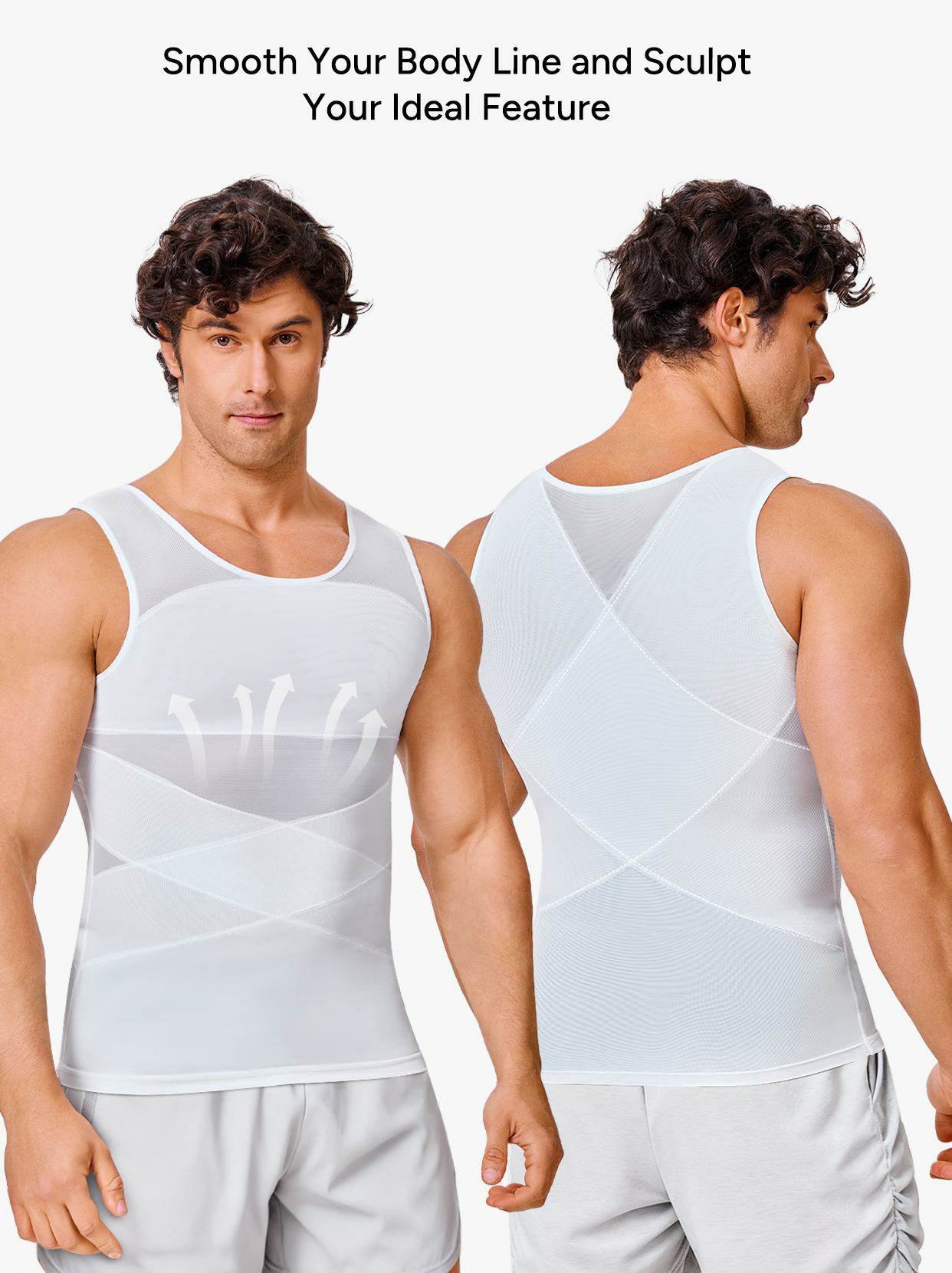 【2 pack】Men's Compression Shirt Shapewear Tanktop Menboobs And Tummy Control Fajas Undershirt