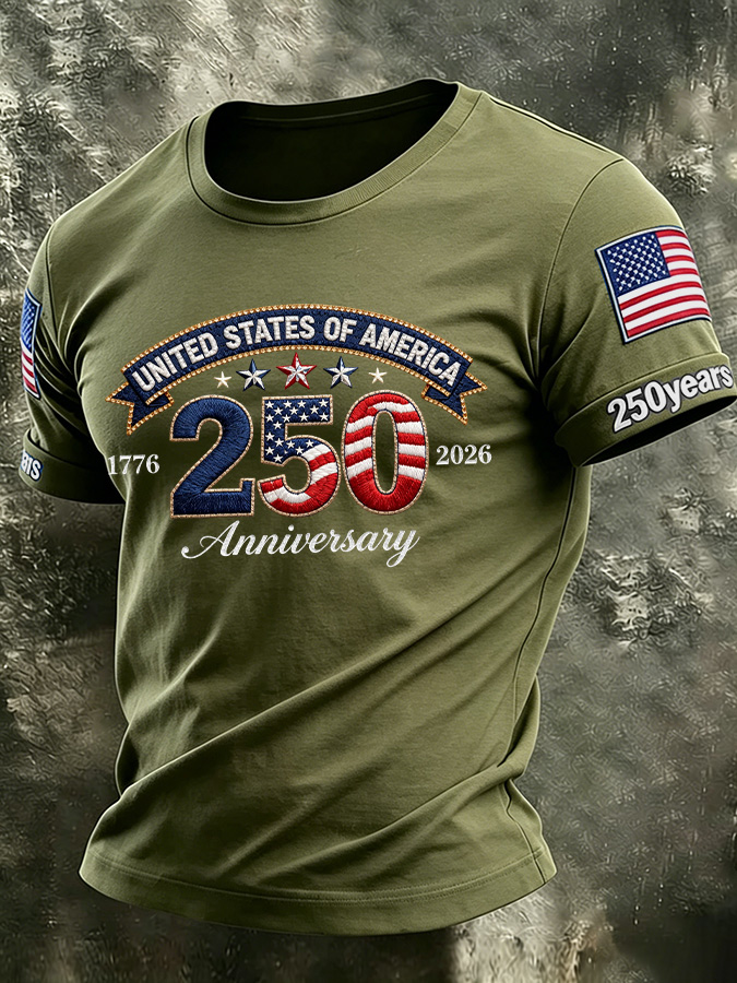Men'S America Flag Printed Casual T-Shirt
