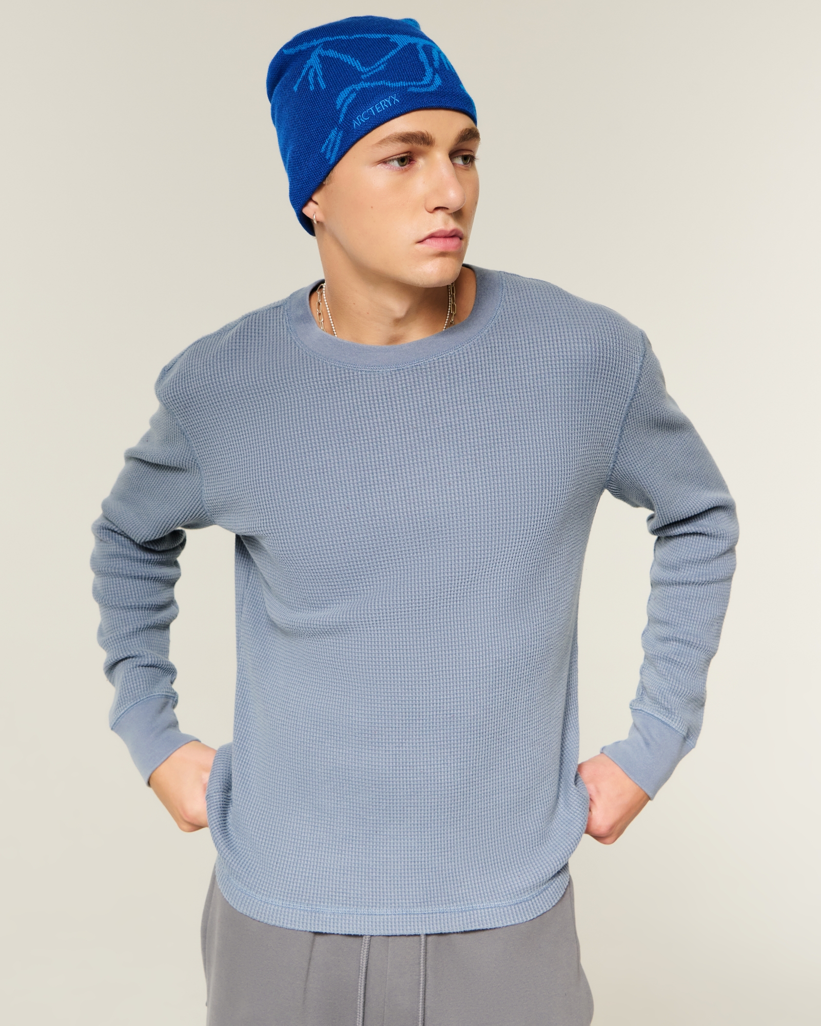 Relaxed Thermal Long-Sleeve Camo Crew Shirt