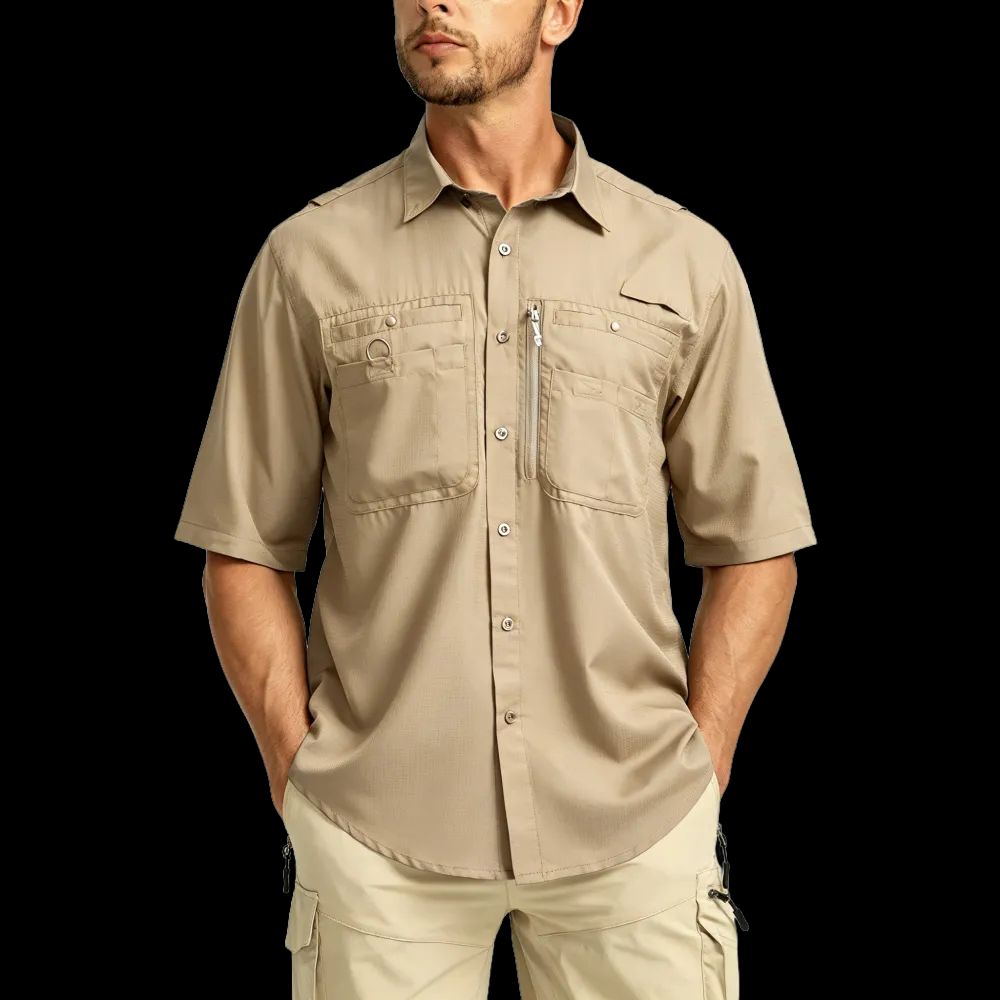 Men's Casual Outdoor Button-Down Fishing Top